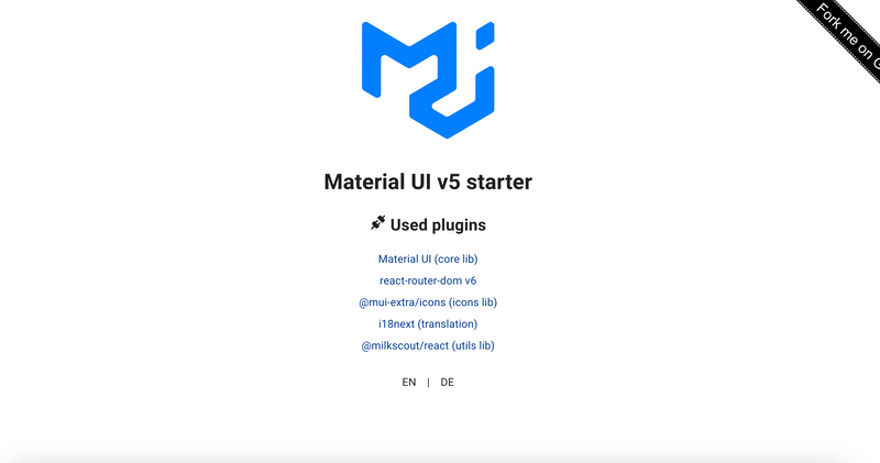 Material UI 5 Starter project image
